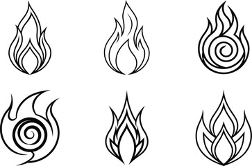 set of fire flames