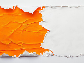 Abstract Torn Paper with Vibrant Orange Background - AI Generated