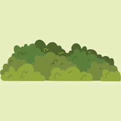 Fototapeta premium vector illustration of a green bush with dense foliage. 