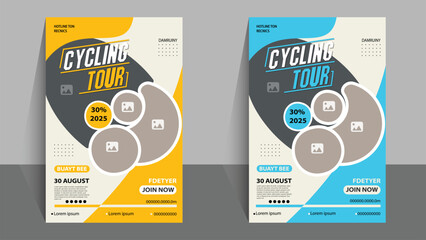Eye-catching flyer design for cycling events, featuring customizable layouts, bold graphics, and vibrant colors to attract participants.
