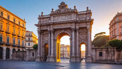 Obraz premium stunning famous Porta Nuova Gate Palermo Italy sunny day