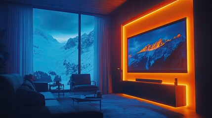 Smart home interiors powered by AI and augmented reality, seamlessly connected via IoT for automated control and connectivity