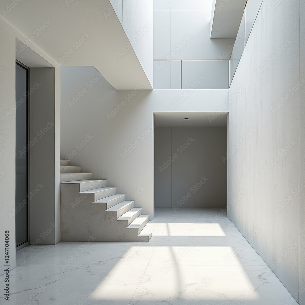 Aufkleber Minimalist Architecture with a Simple Staircase Design