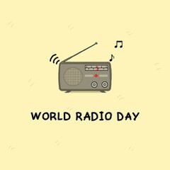 radio illustration with world radio day greetings