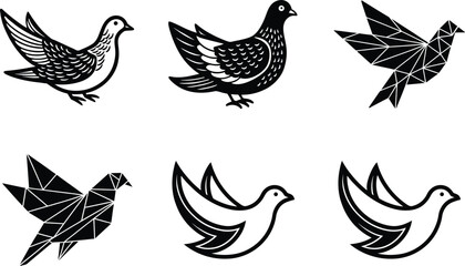 set of vector birds
