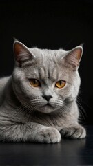 Obraz premium Adorable soft grey British Shorthair Cat Portrait