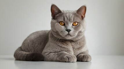 Adorable soft grey British Shorthair Cat Portrait