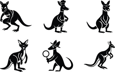 kangaroo vector set