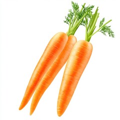 Fresh Carrots with Green Tops Vector Illustration