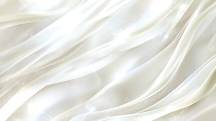 Fototapeta premium Elegant white silk fabric, flowing waves