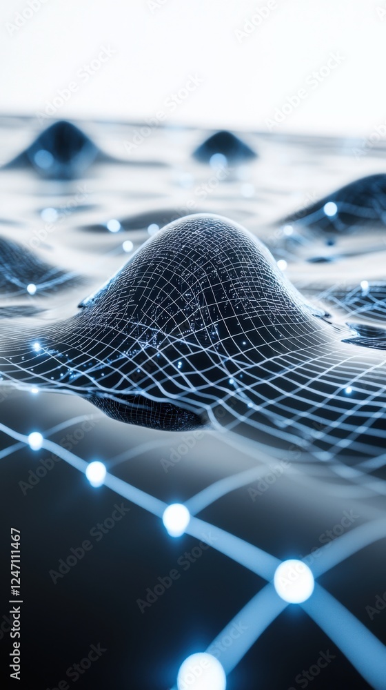 Poster data visualization in technology digital environment 3d graphic design futuristic perspective abstra