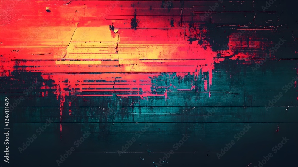Aufkleber captivating abstract expressionist painting with vibrant mesmerizing hues and striking textured brus