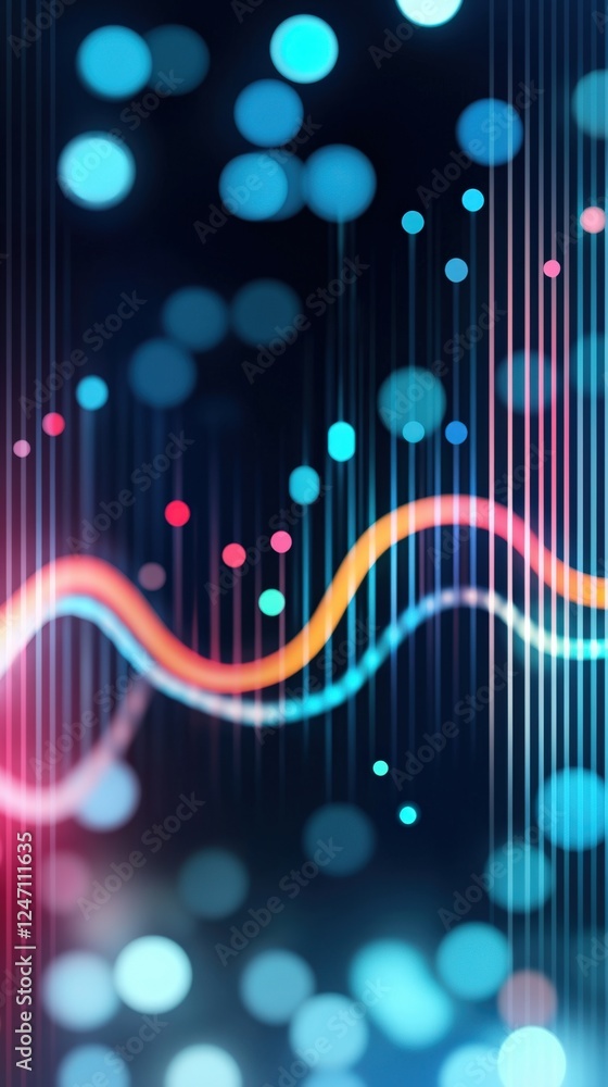 Poster dynamic light patterns abstract background digital artwork vibrant colors creative design visual con