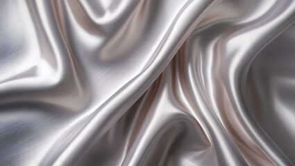 Obraz premium Silver silk fabric background - smooth, elegant folds and evenly lit
