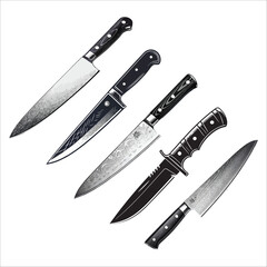 Knife silhouettes set