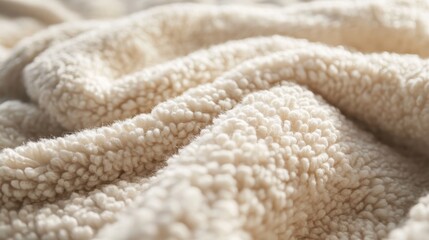 Close-up of a soft, plush throw blanket on a white surface. Great for promoting cozy home accessories or seasonal decor.