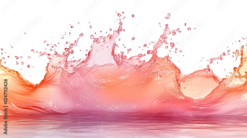 Fototapete Captivating abstract splash of vibrant orange red and pink colors with fluid dynamic motion creating an energetic and eye catching digital art or multimedia background