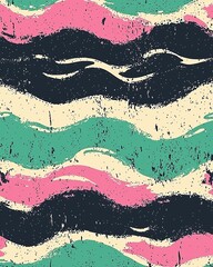 Obraz premium This abstract pattern features colorful waves in vibrant hues creating a dynamic and modern artistic design.