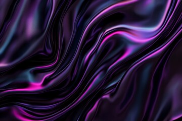 Obraz premium This abstract fabric texture showcases vibrant purple and black waves creating a mesmerizing visual experience.