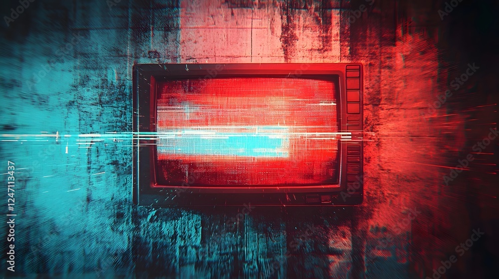 Poster Captivating digital abstraction with intense neon hues vibrant gradients and glitch like distortions creating a mesmerizing and futuristic visual experience  This digital artwork showcases a dynamic