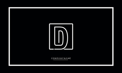 Alphabet letter D or DD vector logo icon
