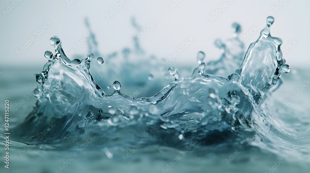 Aufkleber captivating image showcasing the dramatic splash and dispersal of clear pristine liquid droplets aga