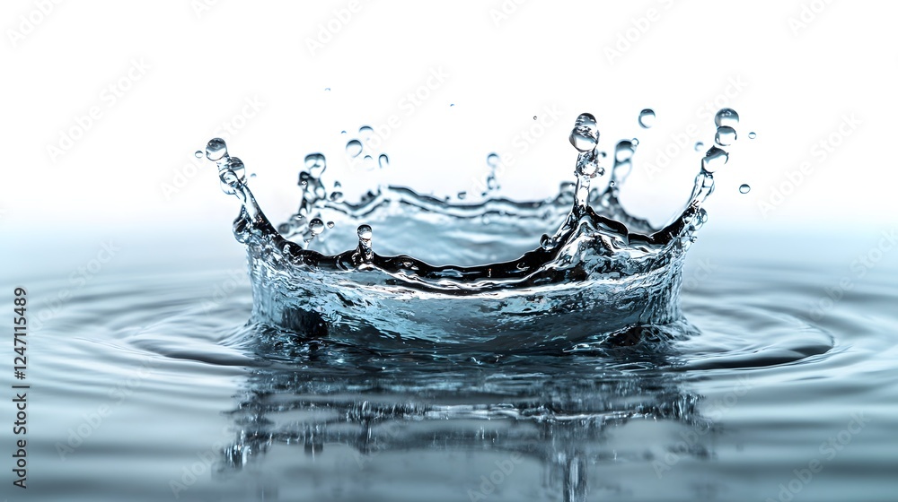 Aufkleber Captivating splash of refreshing water droplets in dynamic motion creating a visually stunning and ethereal display of fluid energy and natural beauty