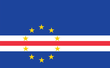 The flag of Cape Verde. Vector Cabo flag banner Cabo flag with white background. Cabo independence day banner design on white background.