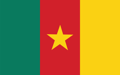 The flag of Cameroon. National flag of Cameroon. Flag icon. Standard color. Vector illustration.