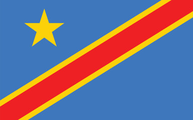 flag of the Democratic Republic of the Congo. Congo  Democratic flag national material design. State in Africa national symbol. DR Congo patriotic sign.