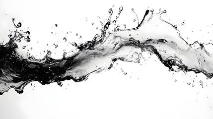 Naklejka premium Dramatic Monochrome Splash of Water Droplets in Dynamic Motion with Elegant Minimalist Design Abstract background with high contrast and clean contemporary aesthetic