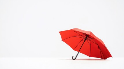 Isolated image of a compact travel umbrella placed on a white surface, ideal for rainy weather travel accessories.