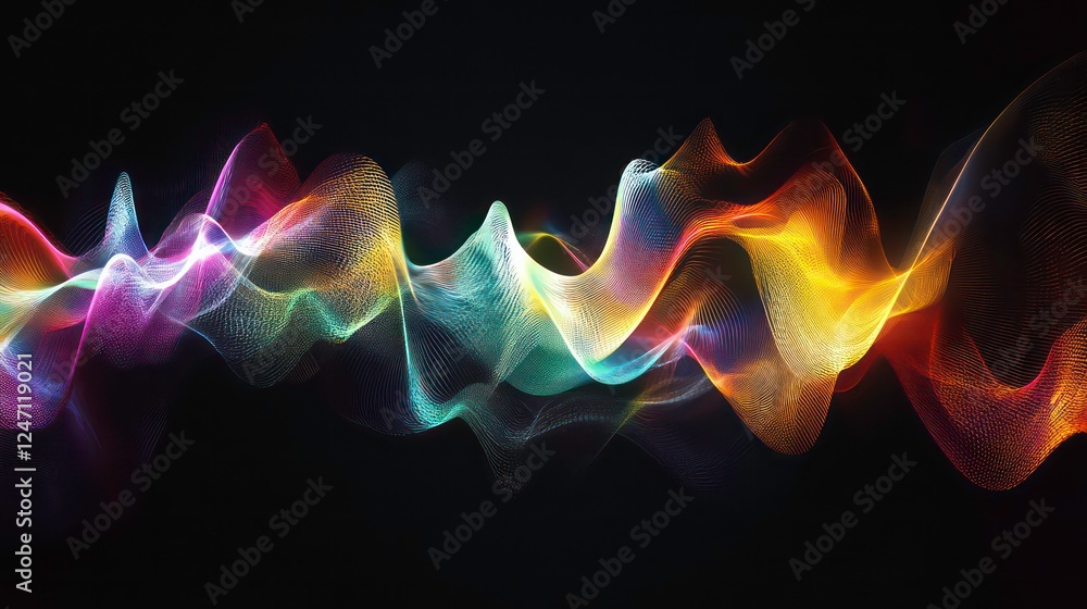 Poster abstract representation of financial market trends showcasing colorful candlestick charts and dynami