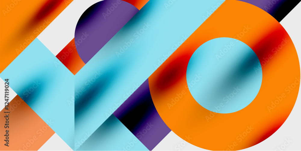 Wall mural vibrant abstract background circles with smooth gradients, creating a dynamic and modern design. ide
