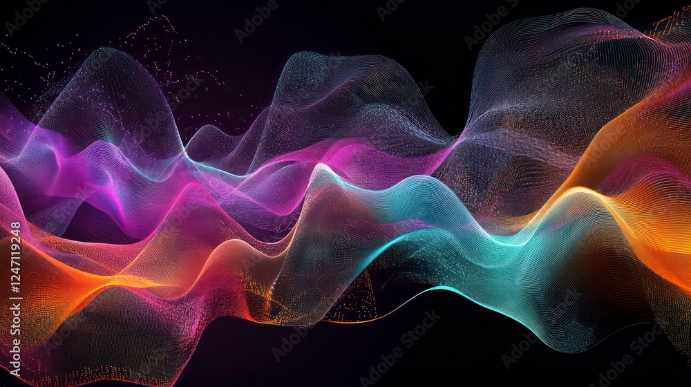 Aufkleber abstract representation of financial market trends showcasing colorful candlestick charts and dynami