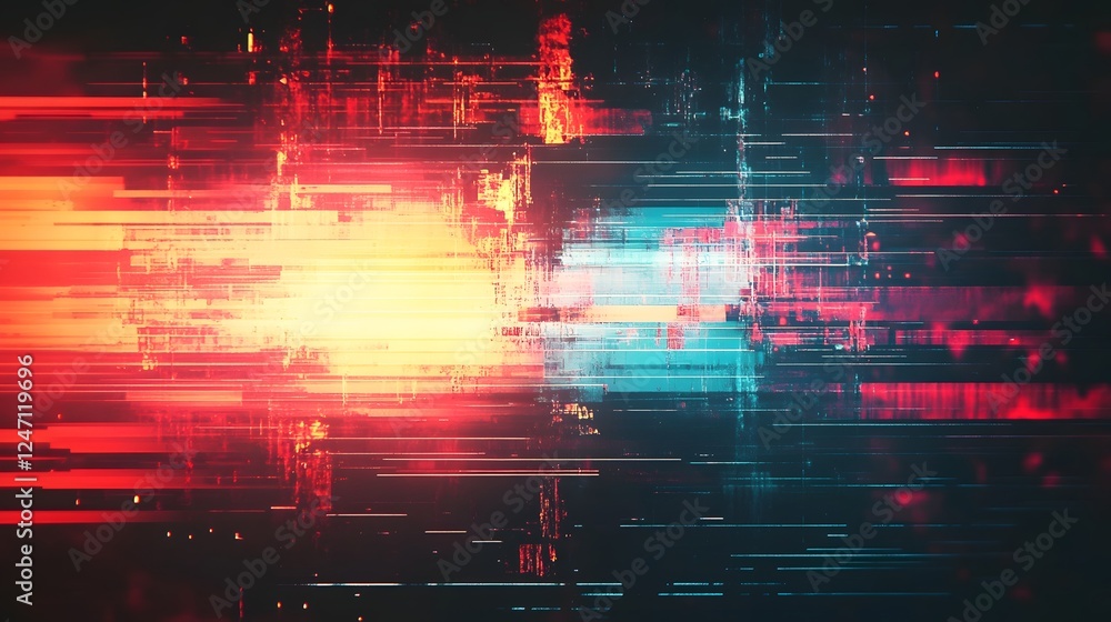Poster dynamic futuristic digital energy explosion vibrant colorful light particles abstract background