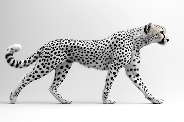 leopard cub in front of white background