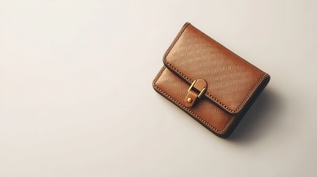 A high-end designer wallet isolated on a clean white background, ideal for promoting luxury fashion accessories.