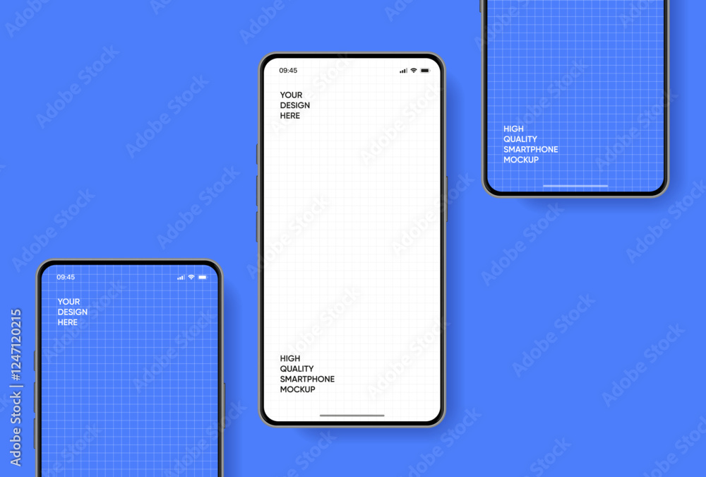 Poster realistic smartphone mockup. mobile phone vector with isolated on white background. device front vie