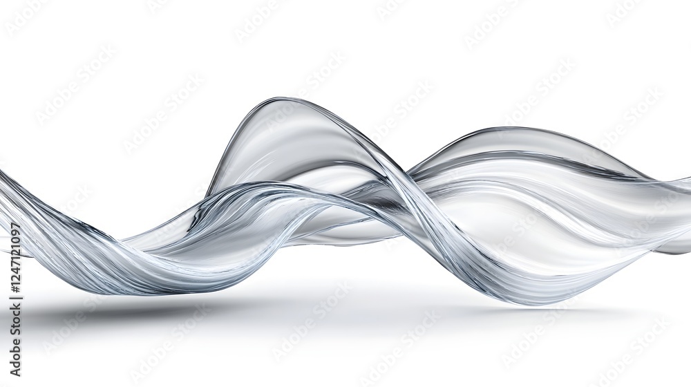 Poster Elegant and dynamic abstract background with fluid curving waves and lines in a 3D digital render  Smooth organic shapes in a contemporary minimalist design  visual texture for wallpaper website