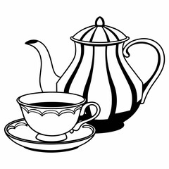 teapot and cups
