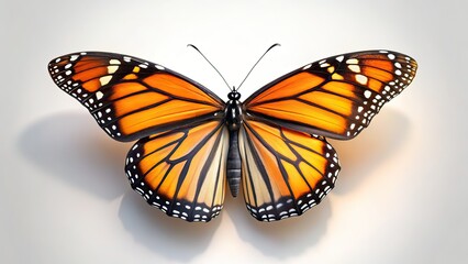 Fototapeta premium Monarch Butterfly Aerial Photography Isolated White Background
