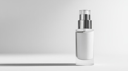 image of a high-end serum bottle on a white background, great for skincare or anti-aging product promotions.