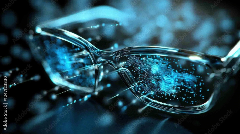 Aufkleber exploring augmented reality glasses innovative technology in a digital environment futuristic concep