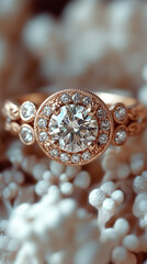 Fototapeta premium diamond ring on a white background