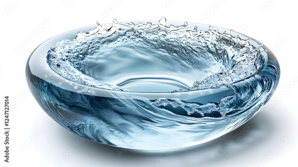 Poster mesmerizing blue wave ripple flowing gracefully across crystalline water surface creating a hypnotic