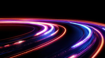 Obraz premium Abstract Swirling Light Trails, Neon Circles, Abstract Background, Color, Design, Lights, Artistic