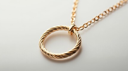 image of a minimalistic necklace on a clean white background, ideal for elegant jewelry promotions.
