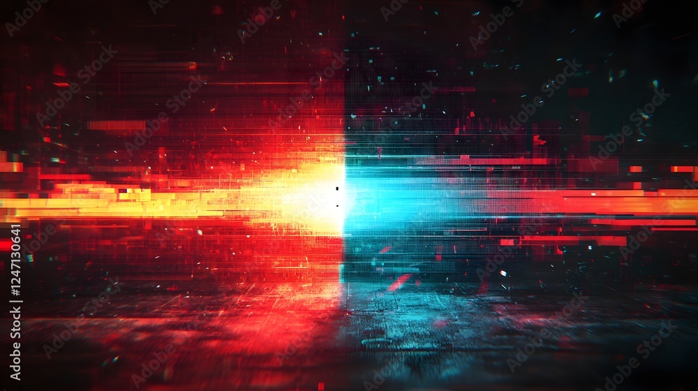 Aufkleber stunning abstract digital art composition featuring a vibrant explosion of neon lights cosmic energy
