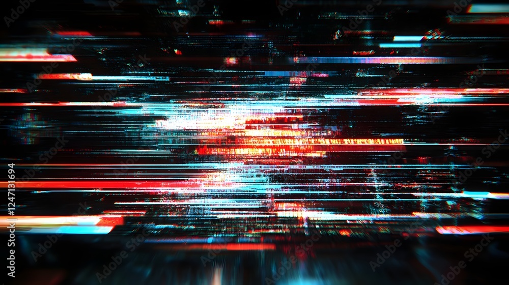 Fototapete vibrant abstract blur motion lights with kinetic dynamic glowing digital gradient neon texture backg